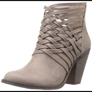 Grey heeled booties
